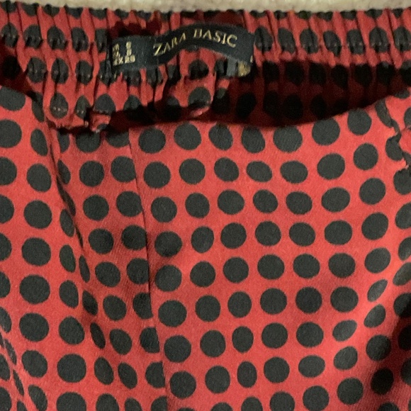 Zara Polka dot pants red and black S - Picture 2 of 6
